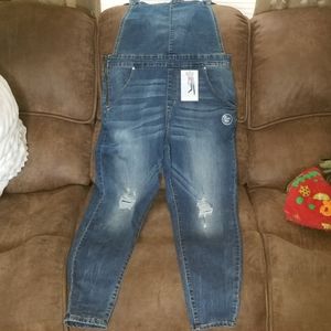 Levi's Denizen Distressed Skinny Overalls Size XL